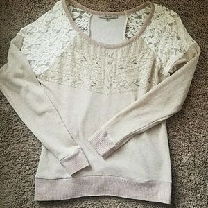 Miss Me Sweater with Beading & Lace Detail